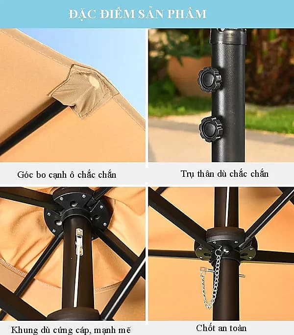 Dù Chính Tâm 3 Đỉnh Cỡ Lớn 2m7 x 4m6 - ảnh 3