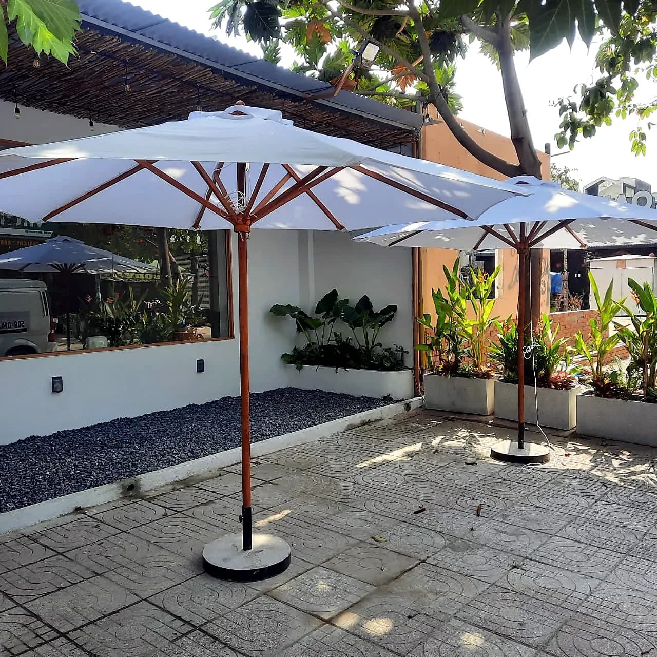 Dù Chính Tâm Tròn 3M Thân Gỗ Dây Rút - ảnh 8