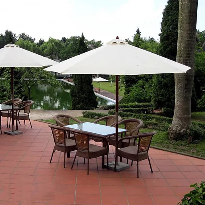 Dù Chính Tâm Tròn 3M Thân Gỗ Dây Rút - ảnh 4