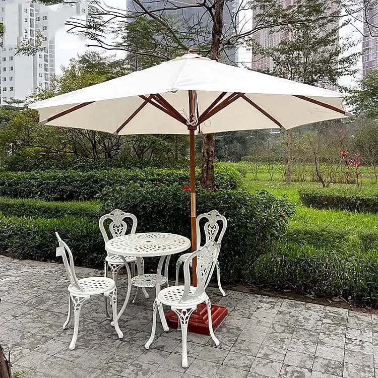 Dù Chính Tâm Tròn 3M Thân Gỗ Dây Rút - ảnh 5