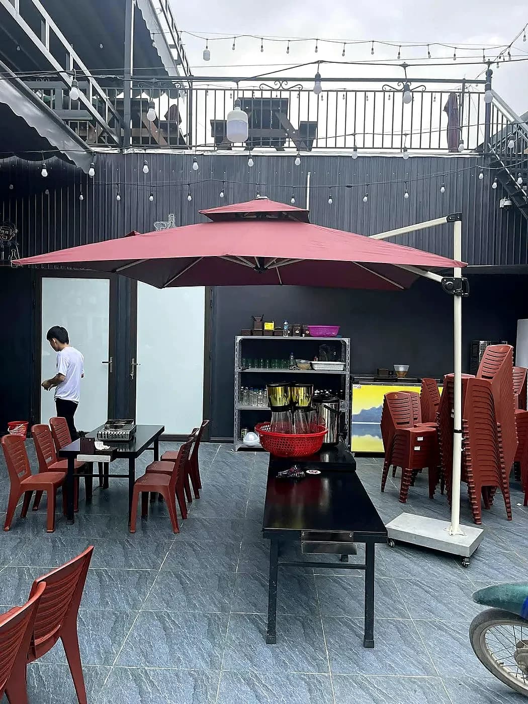 Dù Lệch Tâm Chính Nghiêng 2M5 Khung Sắt Trắng - ảnh 6