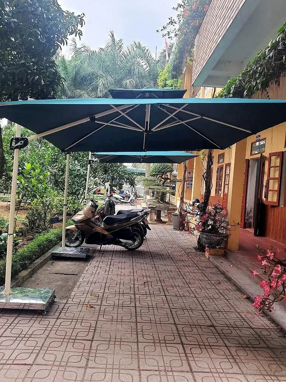 Dù Lệch Tâm Chính Nghiêng 2M5 Khung Sắt Trắng - ảnh 8