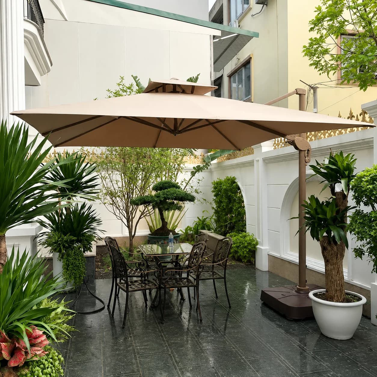 Dù lệch tâm cho resort và khu nghỉ dưỡng ngoài trời - ảnh 2
