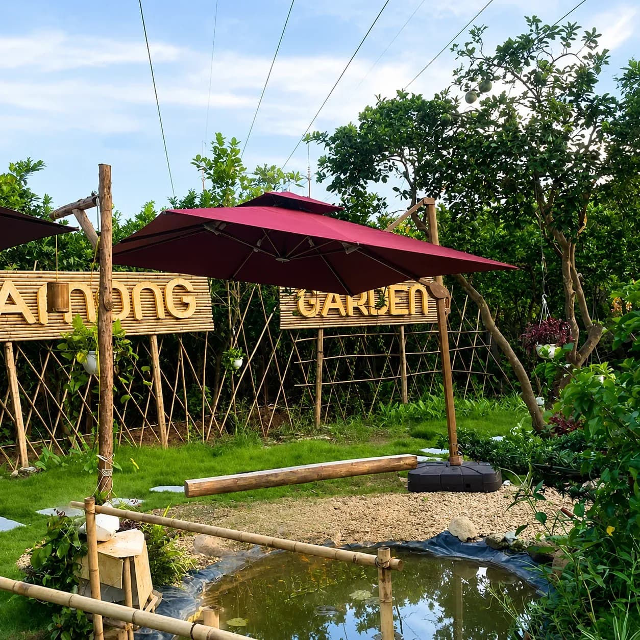 Dù lệch tâm cho resort và khu nghỉ dưỡng ngoài trời - ảnh 4